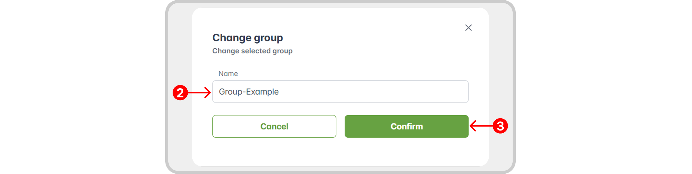 Imagem: edição dos campos de um grupo.