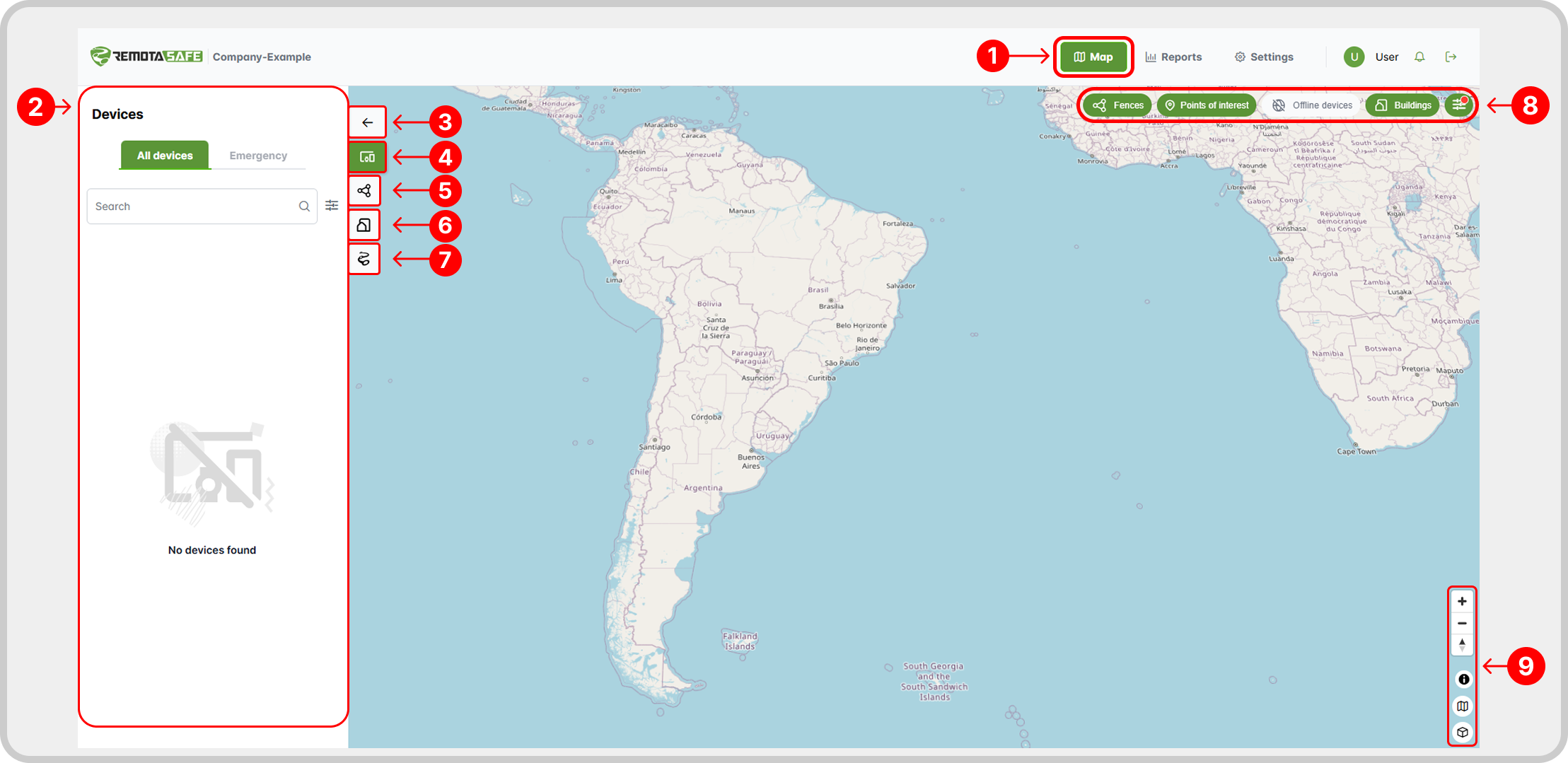 Imagem: Interface principal do mapa.