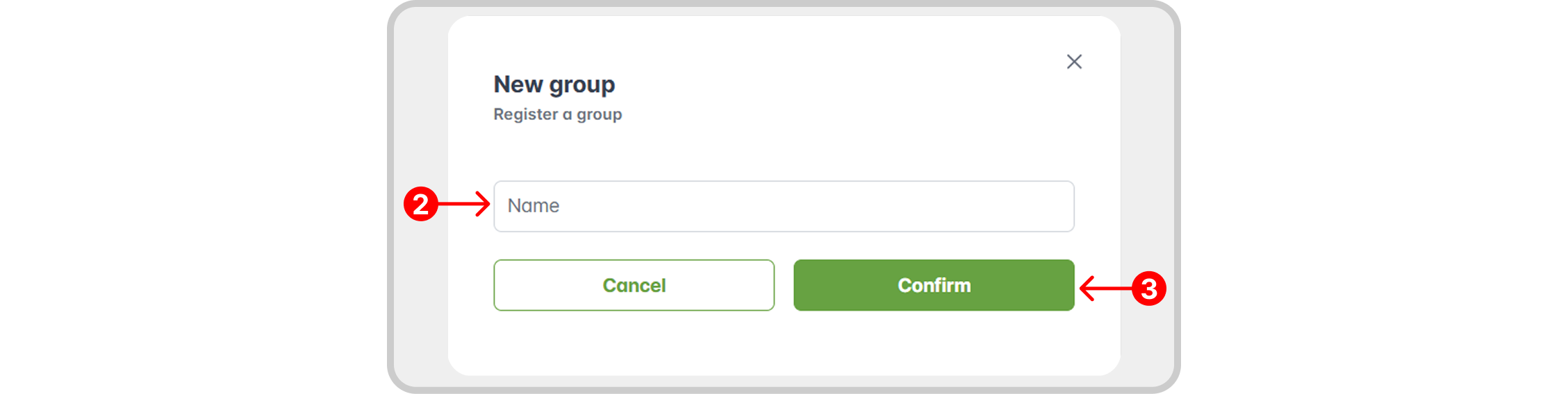 Image: Fields to fill when creating a group.