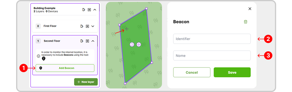 Image: Example of beacon creation.